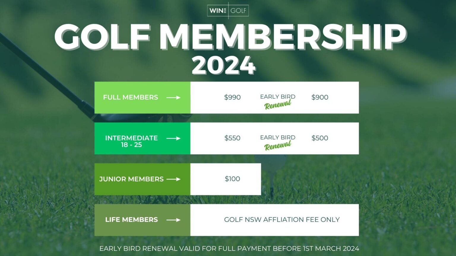 Membership Fees & Forms Windsor Golf